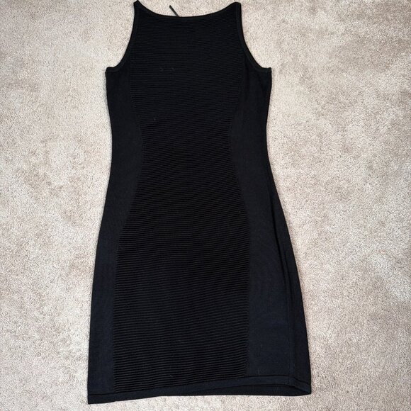 Marc New York Dress Womens M Black Ribbed Bodycon Business Basic Office Funeral - Picture 7 of 7